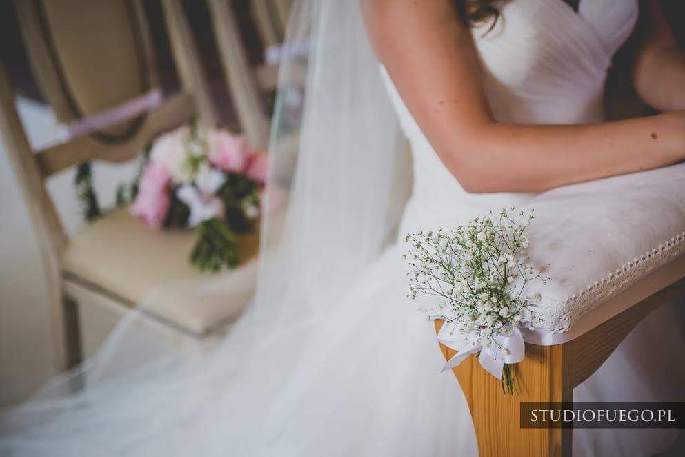 a bride in a white dress
